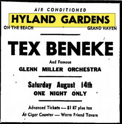 Bil-Mar Beach Hotel (Hyland Gardens Pavilion) - Aug 1948 Tex Beneke